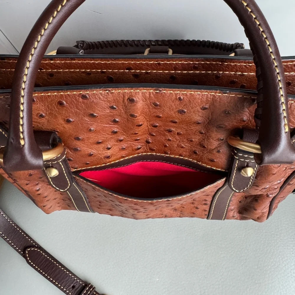 Dooney & Bourke Ostrich Exotic
Leather Medium Pocket Satchel (OT977) - Picture 5 of 15